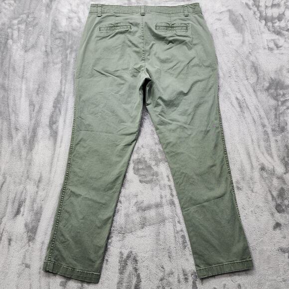 Gap Pants Womens 10 Green Girlfriend Khaki Straight Stretch Cotton Office Preppy - Picture 3 of 11